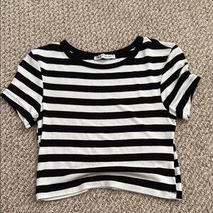 Zara Monochrome Striped Top